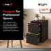 Turtle Contour 2 Drawer Fire Rated File Cabinet, Black