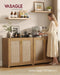 VASAGLE Boho Buffet Cabinets, Set of 2, with Rattan-Look Doors