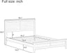 Modern Solid Wood Full Size Platform Bed with Headboard,No Box Spring Needed,Easy Assembly,Natural