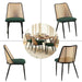 Modern Kitchen Dining Table Set for 4, 5 Pieces Wooden Breakfast Dining Table Set with 4 Upholsetered Boucle Dining Chairs Rattan Backrest,Metal Legs for Dining Room,Living Room
