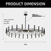 53 Inch Black Architectural Round Chandelier LEDLight