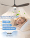 60 Inch Outdoor Ceiling Fans with Lights,Smart Wood Ceiling Fan for Alexa,Google & APP Control,Indoor/Outdoor,3 Blades,3Cct Dimmable,Deep Brown Walnut,Downrod Mount for Patio Porch