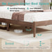 King Bed Frame and Ladder Headboard, Solid Wood Bed Frame with Storage, Malaysian Oak Platform Beds with Wooden Slats, No Box Spring Needed, Easy Assembly, King Size, Antique Espresso