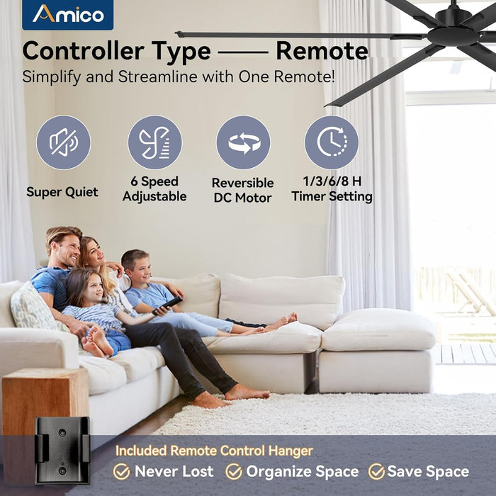 100 Inches Black Reversible Industrial Ceiling Fan