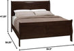 Traditional Full Sleigh Panel Bed, Asian Hardwood and Veneer Construction, Cappuccino Finish, Curved Headboard and Footboard, Classic Design, 47.25"H X 56.25"W X 84.5"D, Bedroom Furniture