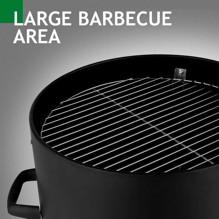 4-Tier 3-In-1 Vertical Charcoal Grill, BBQ Charcoal Smoker with Built-In Thermometer, Air Vent, and Access Doors, Perfect for Camping, Picnics, Backyard Bbqs, and Tailgating Parties