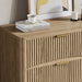 54" Curved Fluted 6-Drawer Dresser, Mid-Century Modern Natural