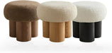Round Foot Stool, Small Mushroom Ottoman Footstools Modern Pouf Boucle Ottoman, Teddy Foot Rest for Couch Sofa Comfy Floor Footrest Step Stool for Living Room,Bedroom,Desk,Office(Brown)