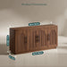 67IN Walnut Fluted Sideboard Buffet Cabinet with Storage