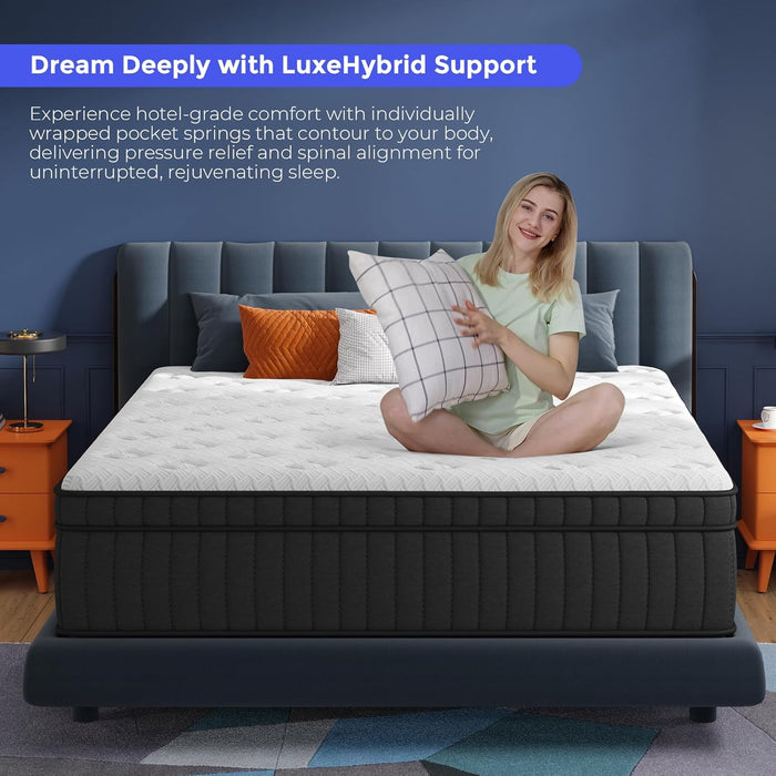 Queen Hybrid Mattress Twelve Inches Pocket Springs