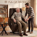 Power Lift Recliner Chair for Elderly, Electric Reclining Lift Chair with Massage and Heating, Comfy Overstuffed Recliner Single Sofa with Cup Holders, Pockets, USB Charge Port for Living Room, Brown