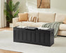 51.2" Storage Chest Extra Large,Storage Bench with 2 Safety Hinges,Shoe Bench,51.2 * 15.7 * 19.1 Inches,Wooden Trunk for Bedroom,Livingroom,Entryway,Supports 220 Lb,Easy Assembly(Black).