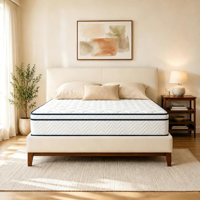 12 Inch Full Size Mattress, Hybrid Mattress in a Box, Memory Foam Mattress&Pocket Springs, Medium Plush, Pressure Relief & Motion Isolation, Certipur US Certified