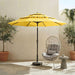 10Ft 3 Tier Patio Umbrella, Outdoor Market Table Umbrella with UPF 50+ Vented Canopy, 8 Sturdy Ribs, Easy Push Button Tilt and Crank, Windproof for Deck, Pool, Backyard and Garden