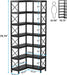 7-Shelf Corner Bookshelf,Large Modern Corner Bookcase, 7-Tier Tall Corner Shelf Storage Display Rack with Metal Frame for Living Room Home Office (Black)