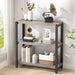 3 Tier Bookshelf, Industrial Wood and Metal Book Shelf and Bookcase, Short Book Case for Office Living Room Bedroom, Light Grey