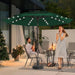 9 Ft 3-Tier Outdoor LED Lighted Patio Umbrella W/Crank, Dark Green