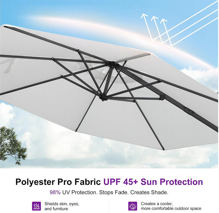 Patio Outdoor Umbrella 11 Feet round for Pool White