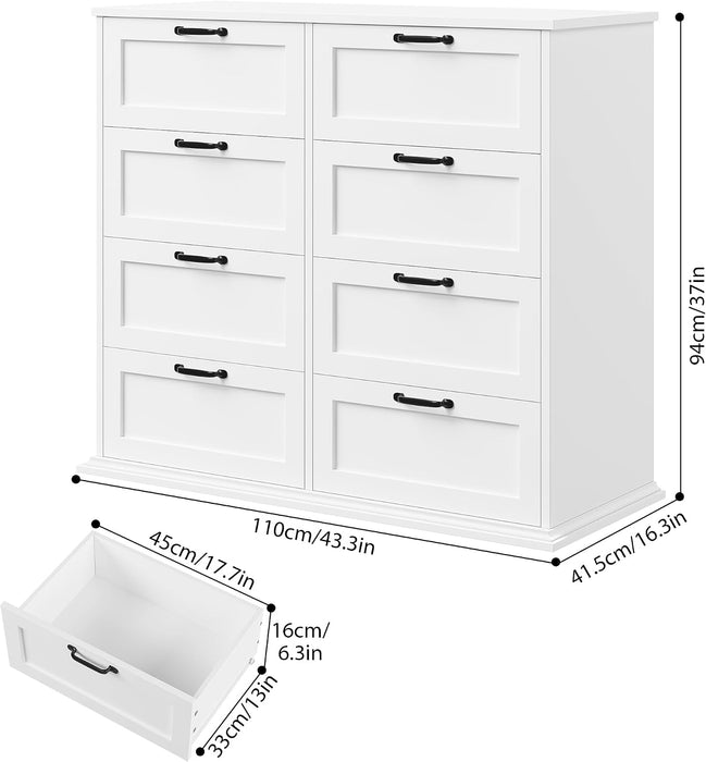 Wood Dresser for Bedroom with 8 Drawers