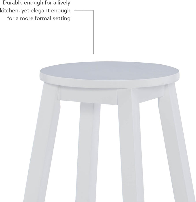 Zeke White 24" Counter Stool with round Seat
