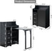 Fold Out Desk,Folding Desk with Storage,Lockable Drawers & Shelves, Built-In Power Outlet,Hidden Desk for Study and Home Office