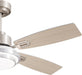Ceiling Fans with Lights and Remote Control, 42 Inch Flush Mount Ceiling Fan with Quiet Reversible DC Motor, Dimmable LED Lighting, 6 Speeds, Timer, Nickel Ceiling Fan for Bedroom Living Room