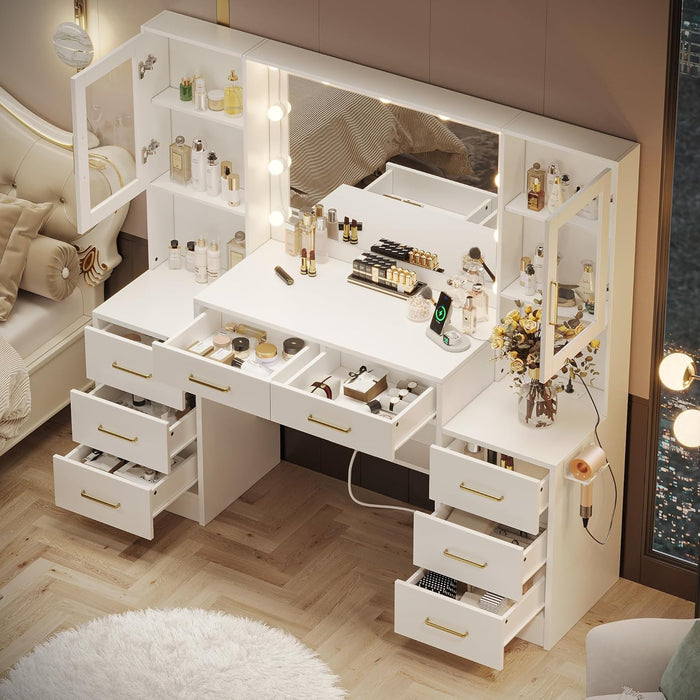 58.3Inch Vanity Desk Mirror With WirelessChargingPort