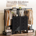 Black Dresser with Hanging Rack - Small Closet with 4 Fabric Storage Drawers, 44" H Dresser with Clothes Rack, Chest of Drawer, Kids Dressers for Bedroom, Entryway, Living Room, Sturdy Frame