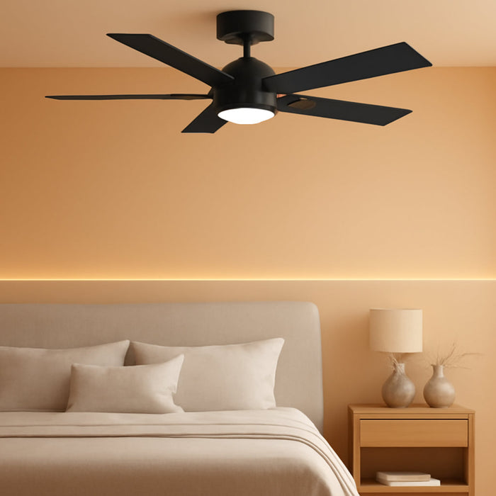 2 Pack of 42 Ceiling Fans with Lights and Remote, Modern Low Profile Ceiling Fans with Dimmable 3CCT Quiet DC Motor, Reversible Celing Fan with 6-Speeds Timer for Bedroom(Black)