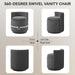 Charcoal Gray Velvet Vanity Chair Swivel Mechanism