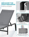 Foldable Outdoor Lounge Chair, No Assembly Patio Chaise Lounge Outdoor with 5-Positions, Aluminum Pool Lounge Chair with Portable Design for Pool, Deck, Beach, Backyard, Gray