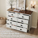 Farmhouse White Dresser for Bedroom, 8 Drawers Dresser