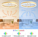 Modern Brushed Gold Flushmount Remotecontrol Ceiling Fan