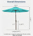 10FT Patio Umbrella, Outdoor Umbrella with Push Button Tilt and Crank, 8 Sturdy Ribs, UV Protection & Waterproof Market Umbrella for Pool, Backyard, Beach,Deck