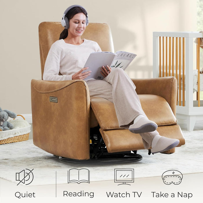 Power Swivel Recliner with Lumbar Support