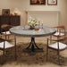 47IN Wood round Dining Table for 4-6，Farmhouse round Kitchen Table