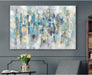 Abstract Modern Picture Wall Art: Blue Artwork Painting on Canvas for Office Living Room (45'' X 30'', Multiple Sizes)