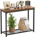 32" Small Console Table with 2-Tier Storage, Industrial Narrow Entryway Table, Sofa Table behind Couch for Hallway, Foyer & Living Room, Sturdy Metal Frame, Rustic Brown