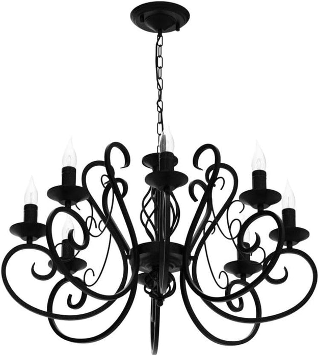 Matte Black 26Inch 8 Light FrenchCountry Chandelier