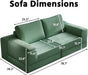 Green Modular Sectional Sofa With Configurable Sections