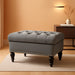 Ottoman with Storage for Living Room, 25" Storage Ottoman with Removable Lid, Button-Tufted Fabric Bench for Footrest and Seat with Wood Legs, Gray