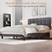 Queen Size Bed Frame with Fabric Upholstered Headboard, Bed Frame Queen Size with Solid Wooden Slats Support, No-Noise, Easy Assembly, No Box Spring Needed with 1000LBS, Grey