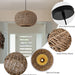 19.7In Rattan Light Coastal Pendant Lights Brown Wicker Chandelier