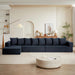 Modular Sectional Sofa 159" U-Shaped, Black Chenille