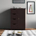 Wooden Bathroom Floor Cabinet, Side Storage Organizer Cabinet with 4 Drawers and 1 Cupboard, Freestanding Entryway Storage Unit Console Table, Home Decor Furniture, Brown