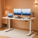 Electric Height Adjustable Standing Desk Large 55 X 24 Inches Sit Stand up Desk Home Office Computer Desk Memory Preset with T-Shaped Metal Bracket, White