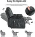Loveseat Recliner Sofa for Living Room, Extra Wide Modern Overstuffed 2 Seat Reclining Manual Sofa Chair, Daul Recliner with Hidden Armrest Cup Holders, Breathable Fabric, Grey