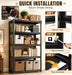 Metal Book Shelf Adjustable Heavy Duty Bookshelf with Tool-Free Assembly