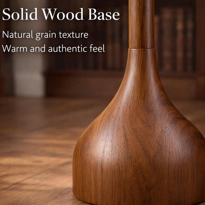 Mid Century Modern Real Wood Floor Lamp with 2 Shades for Two Looks