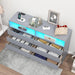 6 Drawers Dresser with Power Outlet, Accent Chests of Drawers with LED Light, Modern Storage Dresser for Bedroom, Living Room